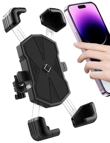 YIUJEFDA Bike Phone Mount -1s Auto Lock Easy Install Handlebar Phone Mount Holder - Bike Phone Holder for iPhone and 4.5-7.0" Cell Phone - Motorcycle Phone Mount for Bicycle