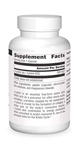 Source Naturals L-Lysine Free Form -Amino Acid Supplement Supports Energy Formation & Collagen - 100 Capsules #TOP2