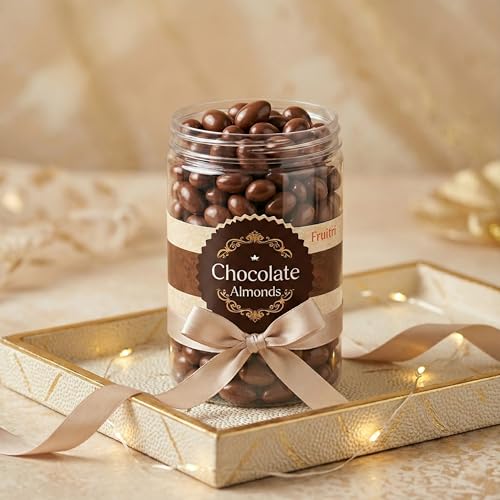 Image of Fruitri Chocolate Almonds 200g | Premium Almonds Coated with Rich Chocolate | Crunchy & Delicious Snack | Perfect for Gifting & Everyday Indulgence | Jar Pack