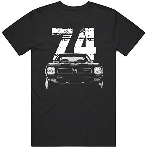 1974 Pontiac Firebird Front Grill View Silhouette with Year T Shirt 2XL Black