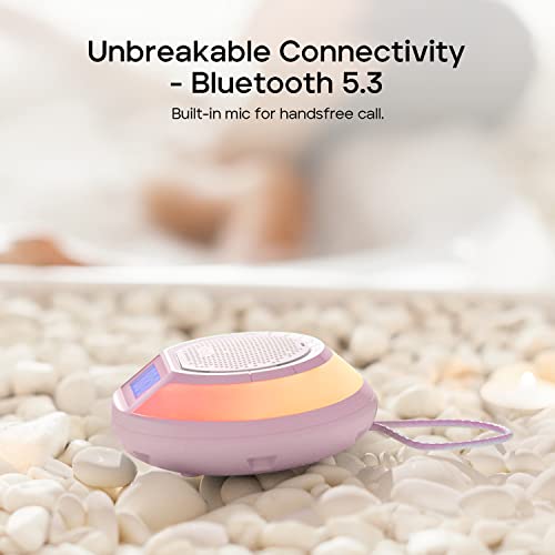 Tribit Aquaease Bluetooth Shower Speaker, Ipx7 Waterproof Wireless Speaker, 18H Playtime, Built-In Mic, Mini Speaker With Light, Stereo Pair, App Control, Portable Speaker For Outdoor And Home (Pink) #TOP5