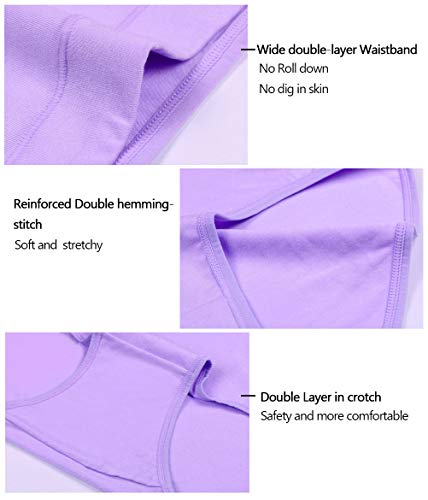 Image of Womens Underwear,Cotton Mid Waist No Muffin Top Full Coverage Brief Ladies Panties Lingerie Undergarments for Women Multipack