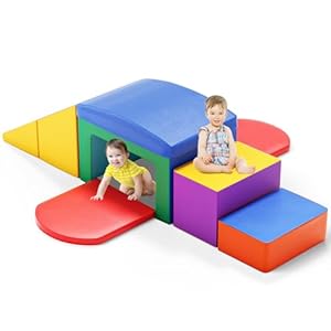 SURPCOS Foam Climbing Blocks for Toddlers – Soft Play Set for Toddlers 1-3 – Climbing Toys – Baby Climbing Gym – Great for All Ages (6 Pc Colorful Soft Play Area Set)