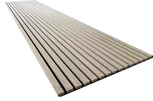 4 x Endorphin® Akustikpaneele Holz in 266x61x2,1cm | Wandpaneele Echtholzfurnier mit Filz | Holzpaneele Wandverkleidung zum Kleben oder Anschrauben | Einfache Montage (Eiche Weiß)