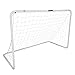 Franklin Sports Competition Soccer Goal - Steel Backyard Soccer Goal with All Weather Net - Includes 6 Ground Stakes - 6'x4' Soccer Goal - Silver