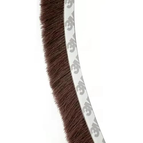 Veda Frestas 10x7mm Com Adesivo 3M - Escovinha Vedação Portas e Janelas - Youtek (Marrom, 4 Metros)