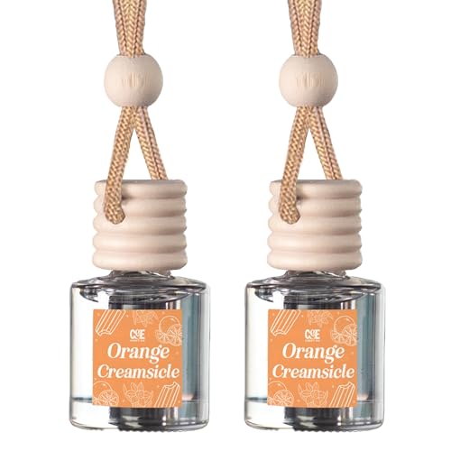 Image of CANDECraftCo Car Air Hanging Fragrance Oil, Car Auto Freshener for Essential Oils, Scents Fragrance Aromatherapy Automobile Diffuser, Long Lasting (Orange Creamsicle)