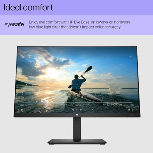 Image of HP 27 inch FHD 100Hz Monitor with IPS Panel | Built-in Speakers, Eyesafe Display, 3-Sided Borderless, HDMI & DisplayPort, W /HDMI (27-inch)