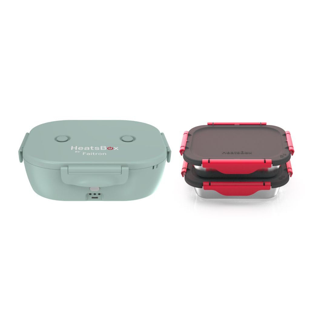 Faitron HeatsBox Go Kids Lunch Box: Edelstahlbehälter mit 540 ml Fassungsvermögen, integrierter 100-W-Akku, Steuerung über App, ideal für Schule, Reisen oder Outdoor-Aktivitäten