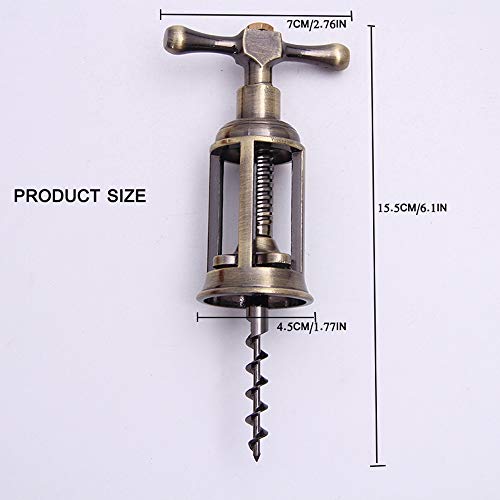 Image of Wine Opener Corkscrew, Zinc Alloy Wine Bottle Opener, Classic and Mufti-Functional FH010-B (Bronze)