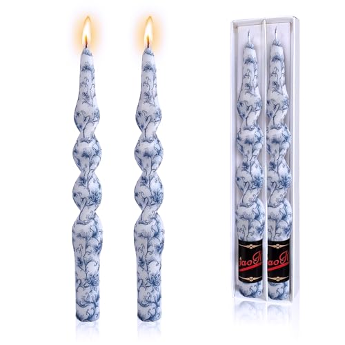 Bougies coniques florales en spirale pour illuminer vos dîners et terrasses