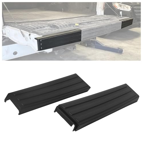 HECASA Flex Step Side Tailgate Molding Covers Compatible with 2009-2014 Ford F150 Replacement for 9L3Z-9941018-AA 9L3Z-9941019-AA End Cap Trim Pad ABS Plastic Black Pair