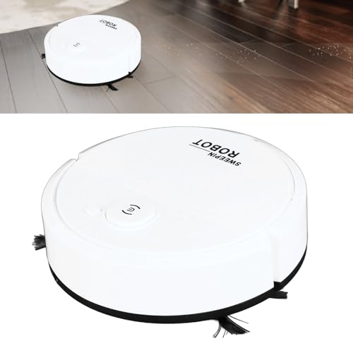 Ejoyous Aspirateur Robot, Aspirateur Automatique sans Fil avec Capteur Intelligent et Capteurs Anti-Chute, Batterie au Lithium 400 MAh, pour Sols Durs, Poils...