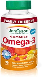 Jamieson Omega-3 Gummies, family Friendly, Assorted Fruit Flavours, 90 Count