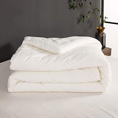 Luxlovery White Fluffy Comforter Queen All White Velvet Bedding Comforter Set Flannel Solid White Cozy Puffy Plush Blanket Quilts Sherpa Micromink Winter Thick Warm Comforter Set Women Men #TOP5