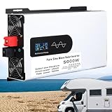 5000W DC 12V/ 24V/ 48V Pure Sine Wave Inverter Charger Split Phase AC Input Output 110V / 220V Low Frequency Solar Power Converter with LCD(48vto220v)