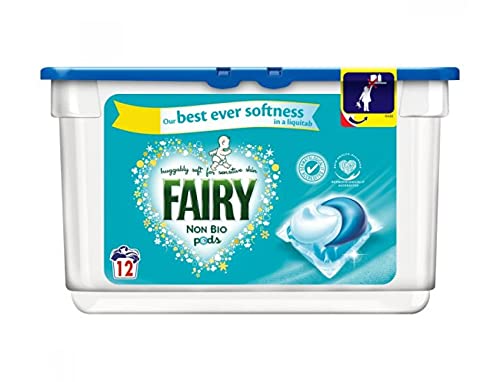 Fairy Non Bio Pods Washing Liquid Capsules for Sensitive Skin, 12 Washes