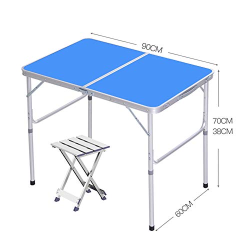 Table de camping avec tabouret aluminium 90x60 cm de barbecue