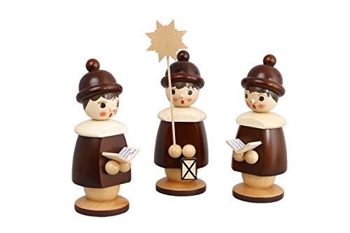 Chanteurs de Carol 190 millimètres 3 figurines bois brut à peindre Seiffen