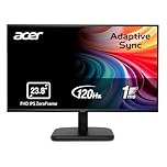 acer EK241YGbif Monitor PC 23.8", Display IPS Full HD, 120 Hz, 1ms (VRB), 16:9, AdaptiveSync, VGA, HDMI 1.4, Lum 250 nits, Schermo PC con Contrasto 100M:1, ZeroFrame, Cavo HDMI Incluso, Nero