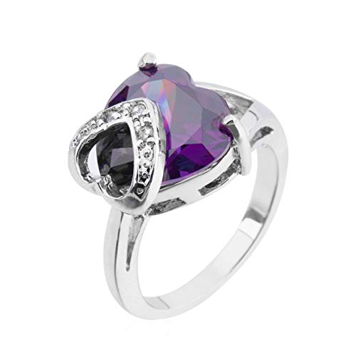 Preisvergleich Produktbild Akzent Herzform Kristall Akzent Doppelherz Liebe Versprechen Verlobungsring JohnJohnsen