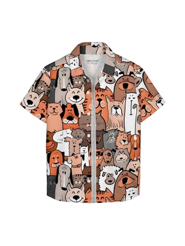 Image of HELLCAT Beige Trendy Regular Fit Printed Causal Shirt for Boys