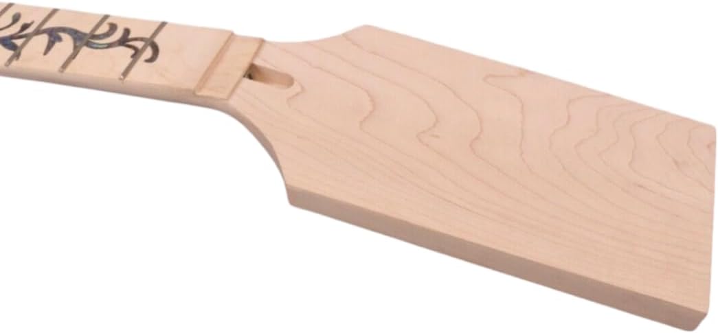 Electric Guitar Neck 24 Fret 25.5 inch Finished No/Vine Inlay Paddle Head for 42mm nut and 56mm heel DIY guitar necks (24Fret 25.5 Inch)