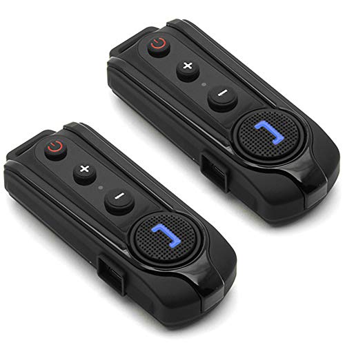 Waterproof Motorcycle Bluetooth Intercom, Helmet Bluetooth Headset with Noise Cancellation, Universal Off-Road Snowmobile Communication Systems, Range of Use Distance 1000M, 2 Pack