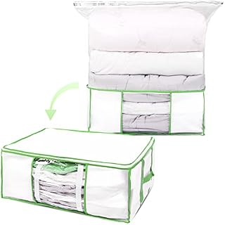TAILI Vacuum Storage Bags with Storage Boxes for Clothes, 210L Vacuum Storage Box for Bedding, Duvet Storage Bag with Handle and Window for Comforters, Blankets, Quilts, Pillows, Sweaters