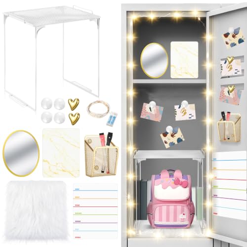 Patelai 11 Pcs Back to School Locker Accessories Kit, Gold, Lovely