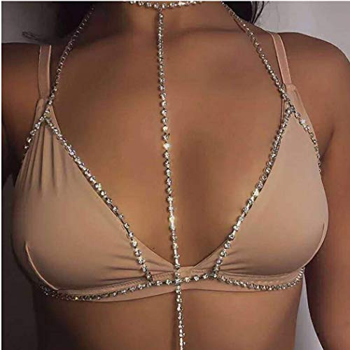 Reggiseno A Corsetto In Similpelle Nero, Girocollo, Con Catene E Cinturini Regolabili - Taglia Unica