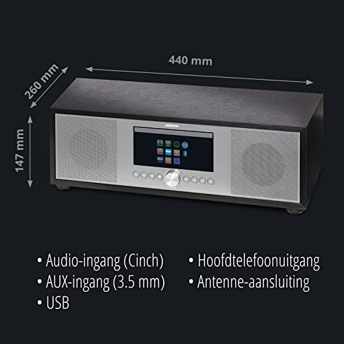 MEDION P66400 2.1 All in One Audio Systeem met Subwoofer (Internet Radio, DAB+, CD, MP3, Spotify Connect, Amazon Music… - Image 8