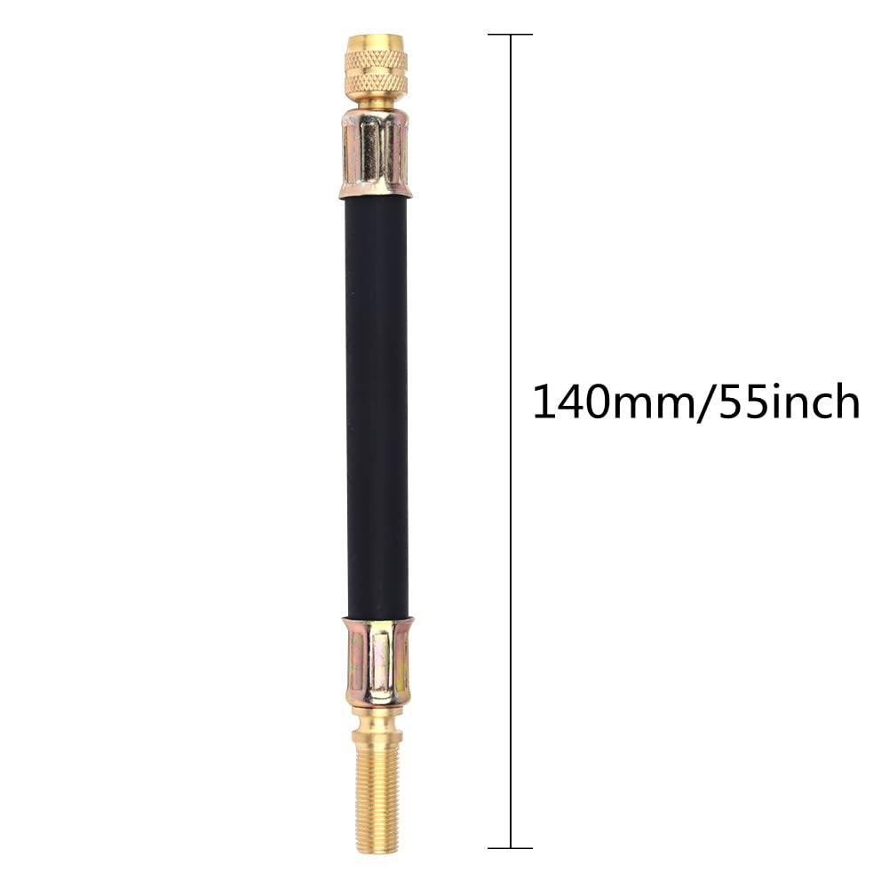 4 x extensión doble de válvula de neumático flexible con adaptador para rueda de autobús y camión de transmisión 140 mm + 2 abrazaderas