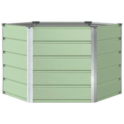 Pot de fleurs moderne en acier hexagonal 129 cm vert pastel durable - 5