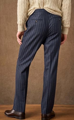 VENNYNG Men's Autumn Business Trousers Stripe Thick Suit Pants Casual Straight Leg Vintage Style3