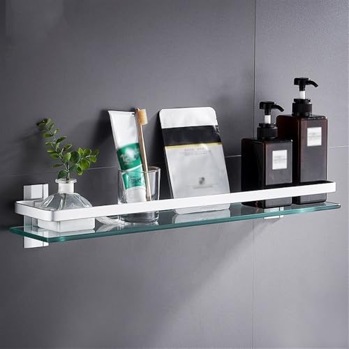 Estante de ducha de vidrio con riel anticaída de aluminio y montaje sin obras 7