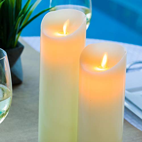 Image of Restaurantware-3 x 8 Inch Flameless Pillar Candle, 1 Programable LED Pillar Candle - Dancing Flame, For Home, Weddings, And Parties, Ivory Real Wax Battery Pillar Candle, Remote Sold Separately,