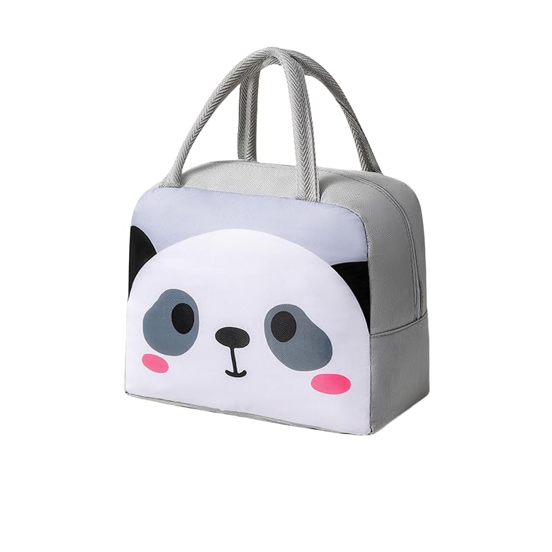 Kawaii Insulated Lunch Bag for Women, Reusable Large Capacity Lunch Box, Leakproof Lunch Tote Bag with Front Pocket, Lunchbox Container Thermal Cooler Bag Food Handbags for Work Office Travel Picnic