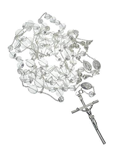 DivaDesigns Hispanic Traditional Wedding Crystal and Cross Lasso 110 - Silver Tone/Clear
