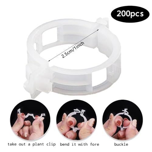 ZEACCT 200Pcs Garden Plant Support Clips, Durable Plastic Lattice for Stems Vines & Vegetables - Image 2