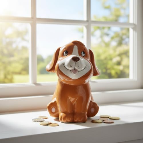 Tirelire en céramique pour chien decorative en format compact - 6