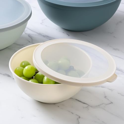 image for COOK WITH COLOR Mixing Bowls with TPR Lids - 12 Piece Plastic Nesting 