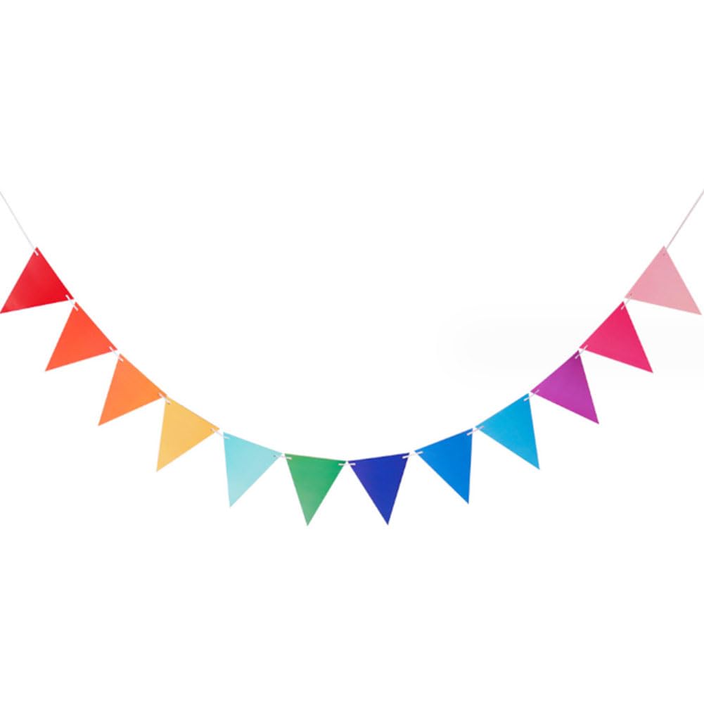 3 Guirlandes De Fanions Multicolores Ferizzia - 12 Fanions Par Guirlande, 13x18 Cm, Décoration Fête Jardin