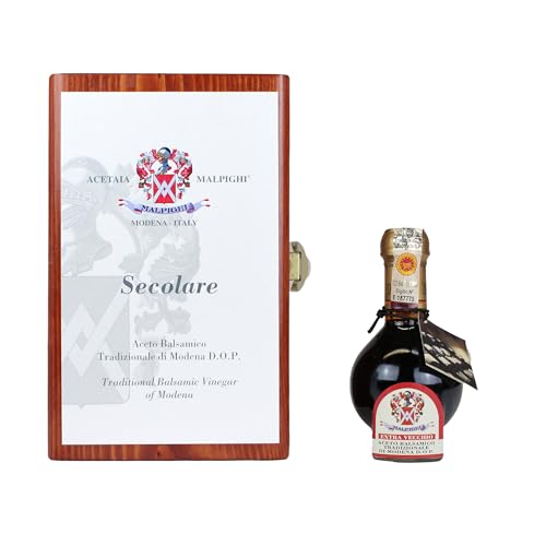 Acetaia Malpighi – Aceto Balsámico Tradicional de Módena DOP Extravecchio Secular – 100 ml – Solo Mosto Cocido – Selección de Alta Gastronomía