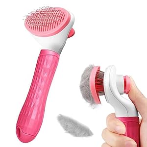 Cat Brush Dog Brush, YETEE Dog Grooming Brush, Slicker Dog Brushes for Grooming Shedding Tool for Dogs, Cat Hair Remover Cat Grooming Brush, Cat Brush for Short/Long Haired Cats (Pink)