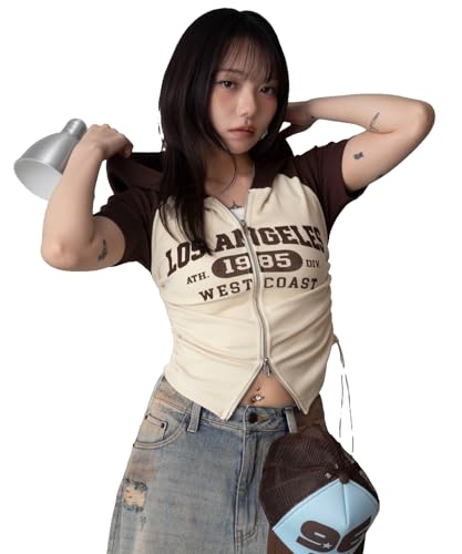 [ウィゴー] グラフィック ラグラン ハンソデ パーカー 半袖 Tシャツ トップス 夏 服 無地 レディース F ブラウン
