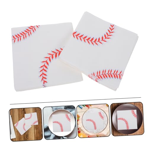 VICASKY 40 Pçs Guardanapo De Beisebol Guardanapos De Coquetel Guardanapos De Festa Esportiva Guardan