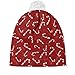 Noprintge Xmas Candy Canes Winter Beanie Hat with Pompom for Little Kids Toddler Baby Boys Girls Winter Hat Soft Comfy Fashionable Beanies