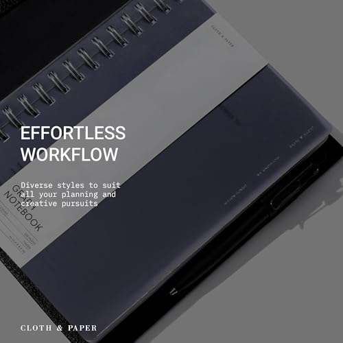 Cahier à grille de notes techniques A5 et carnet plastique teinté graphique