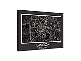 Ideal para decoraciones Foto Canvas Cuadro Mapa Bangkok Thailand en Lienzo Canvas Impreso Decorativo  Cuadros Modernos